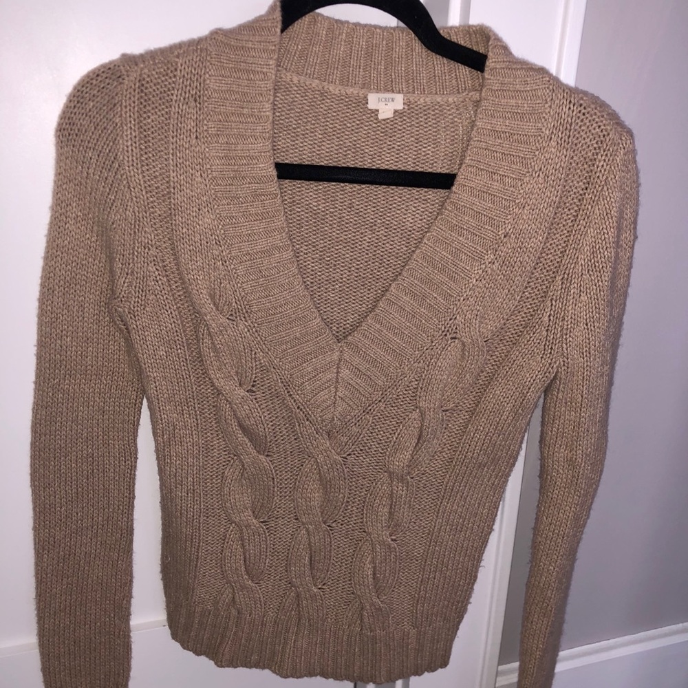 J Crew tan sweater